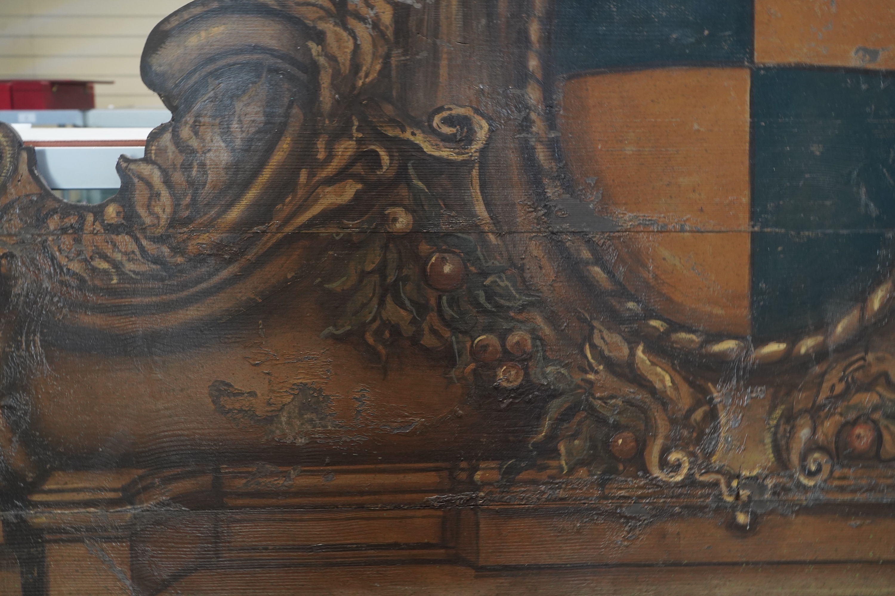 A pair of European painted pine courtyard panels